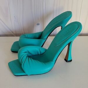 ASOS Green Padded Twist Heels Sandals